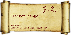 Fleiner Kinga névjegykártya